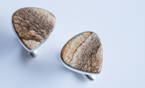 Spinki do mankietów z piaskowym jaspisem