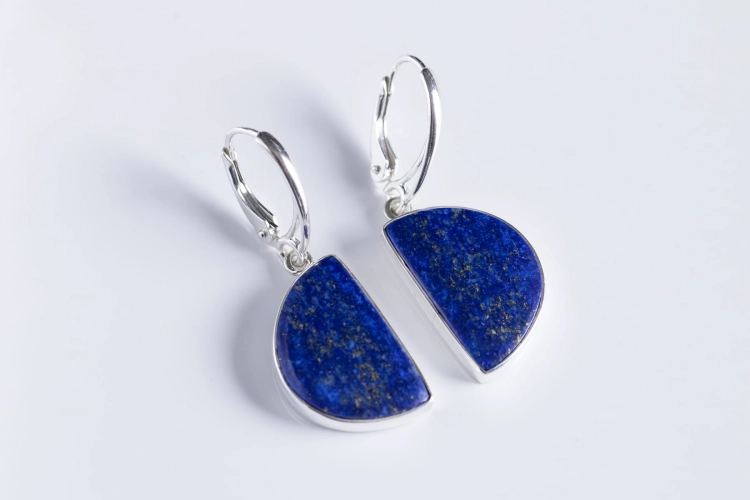 Granatowe kolczyki lapis lazuli