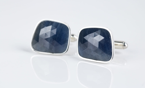 Spinki do mankietów z szafirem