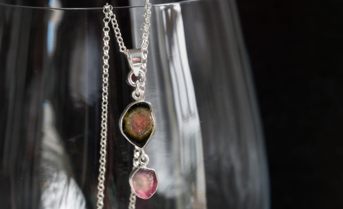 Naszyjnik z turmalinem arbuzowym