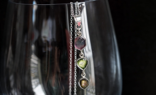 Naszyjnik z turmalinem arbuzowyn