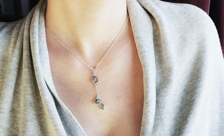 Naszyjnik boho z labradorytami