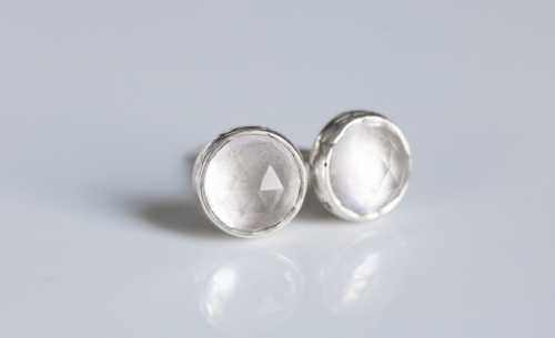 Srebrne sztyfty z kwarcem różowym