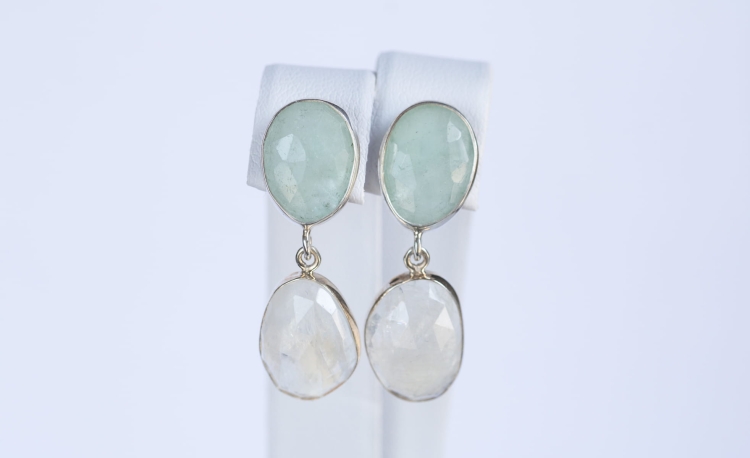 kolczyki z akwamarynem