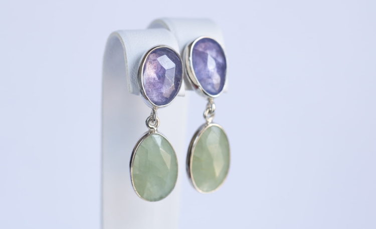 kolczyki z akwamarynem