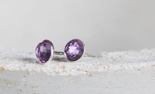 kolczyki z ametystem