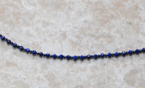 Srebrna bransoletka z lapisem i hematytem