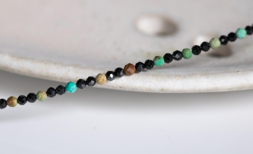 Srebrna bransoletka ze spinelem i turkusem