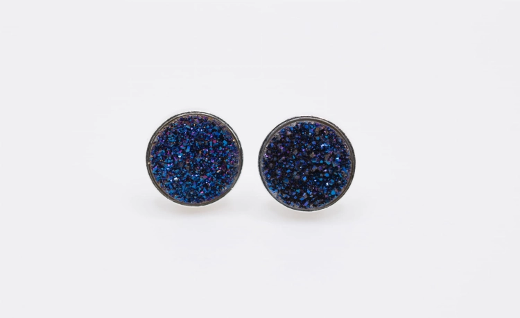 Kolczyki z agatem druza 8mm