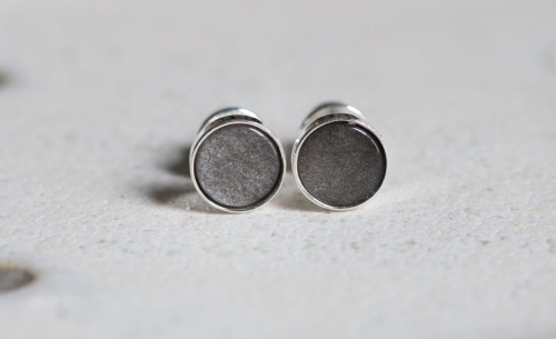 Obsydian srebrzysty srebrne sztyfty