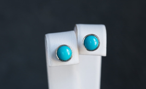 Srebrne sztyfty z turkusami