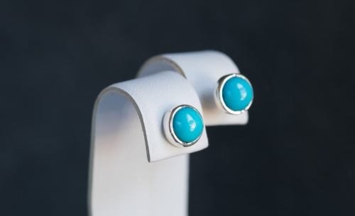 Srebrne sztyfty z turkusami