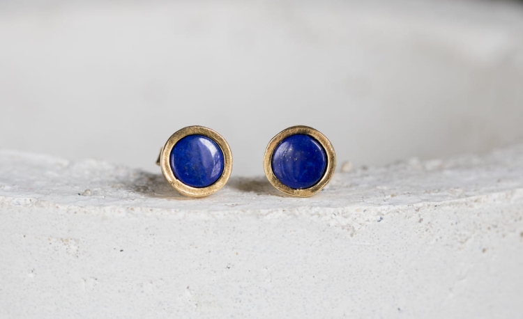 Pozłacane sztyfty z lapis lazuli