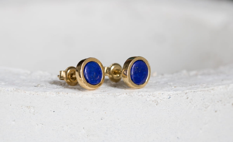 Pozłacane sztyfty z lapis lazuli