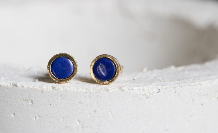 Pozłacane sztyfty z lapis lazuli