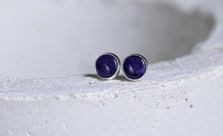 Sodalit płytka - srebrne sztyfty