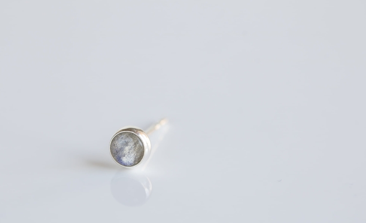 Kolczyk z labradorytem 4mm