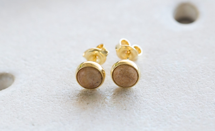 Pozłacane kolczyki z jaspisem