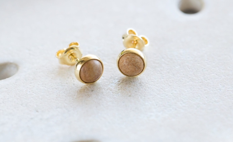 Pozłacane kolczyki z jaspisem