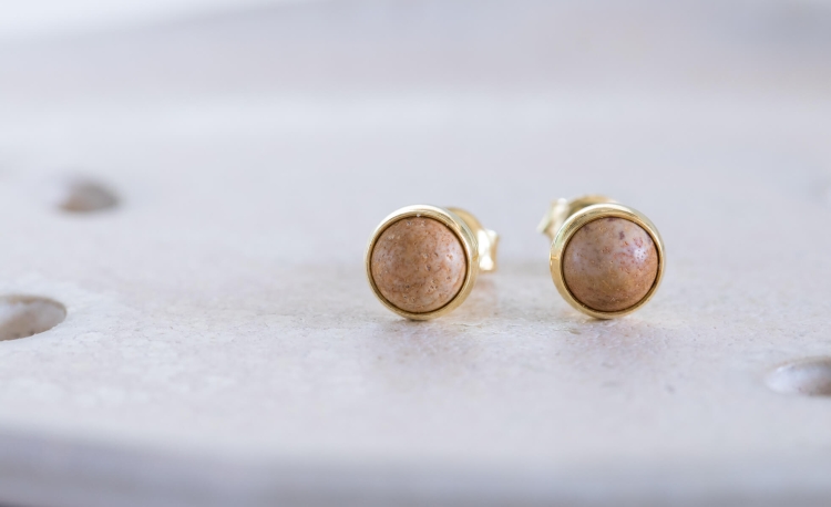 Pozłacane kolczyki z jaspisem