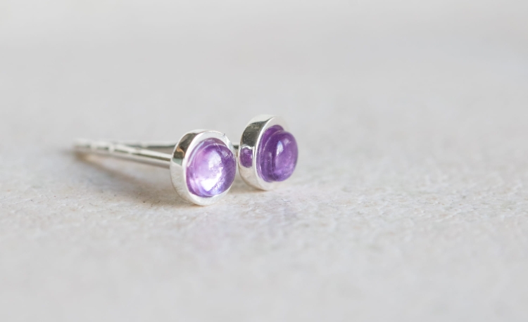 Kolczyki z ametystami 3mm