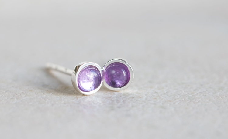 Kolczyki z ametystami 3mm