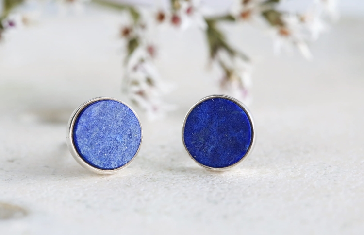 Kolczyki z lazurytem 8mm