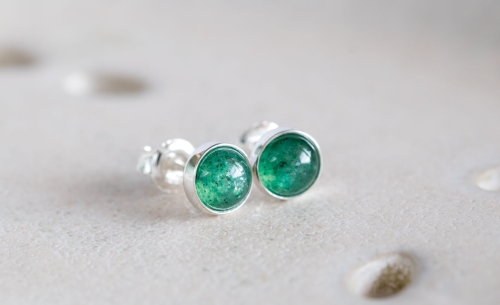 Awenturyn - kolczyki srebrne