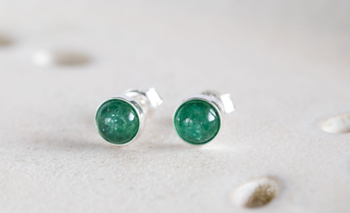 Awenturyn - kolczyki srebrne