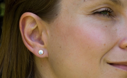 Złocone sztyfty z agatem dendrytowym