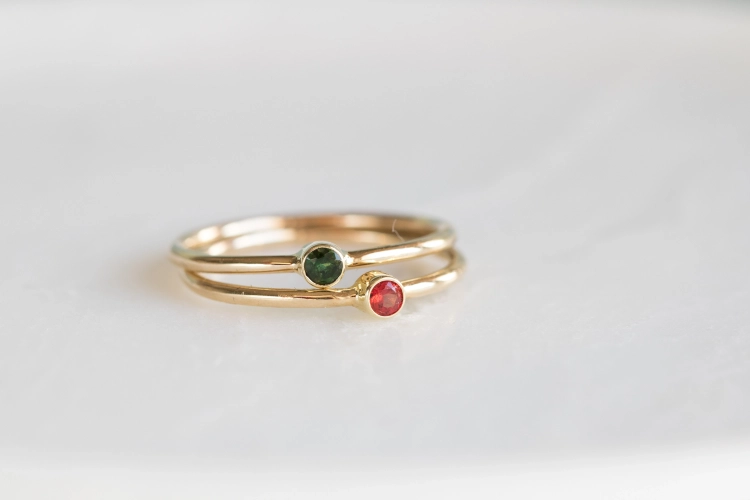 Złote pierścionki MINI świąteczny zestaw