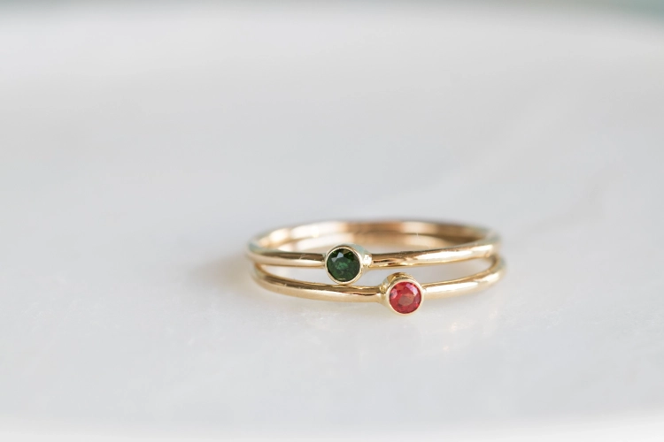 Złote pierścionki MINI świąteczny zestaw