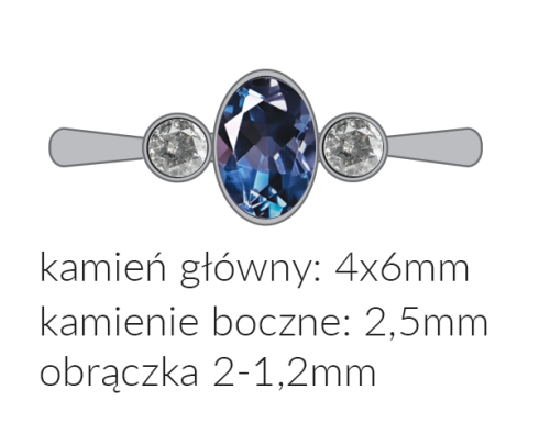 Złoty pierścionek z topazem London Blue